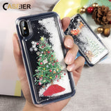 CASEIER Moving Snowflakes Christmas Winter Case for iPhone 6, 6 Plus, 6S, 6S Plus, 7, 7 Plus, 8, 8 Plus, X, XR, XS, XS Max, 11, 11 Pro, 11 Pro Max