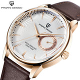 PAGANI DESIGN PD-1654 Branded Luxury Stainless Steel Men's Watch - Seiko VH65 Watch Movement - Genuine Leather Strap