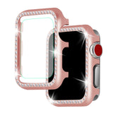 CRESTED Diamond Studded Case for Apple Watch Series 1, 2, 3, 4, 5, 6, SE with Free Glass Screen Protector - 5 Colours Available