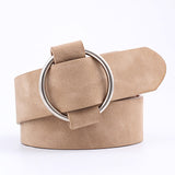 NO.ONEPAUL Genuine Leather Designer Luxury Women's Belt - Double Circle Ring Buckle