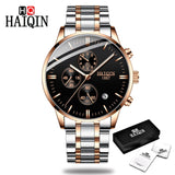 HAIQIN Official HQ8704 Luxury Branded Stainless Steel Men's Watch with Quartz Chronograph