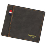 MENBENSE Vintage Stitched PU Leather Double Flip Business Men's Wallet