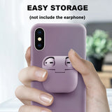 2-In-1 AirPods Storage Box Phone Case for iPhone 7, 7 Plus, 8, 8 Plus, X, XR, XS, XS Max, 11, 11 Pro, 11 Pro Max