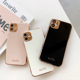 LOVECOM Luxury Gold Electroplated Slim Silicone Case for iPhone 7, 7 Plus, 8, 8 Plus, X, XR, XS, XS Max, 11, 11 Pro, 11 Pro Max