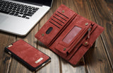 Two Layer Flip Leather Case with Wallet and Stand for iPhone 6, 6 Plus, 6S, 6S Plus, 7, 7 Plus by CaseMe - Titanwise