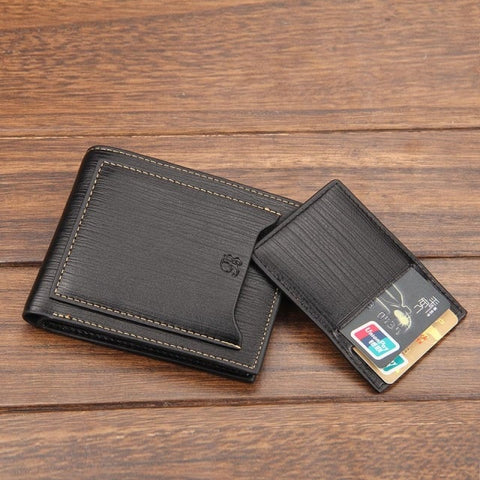 Baellerry W030 Vintage Tri-Fold Leather Men's Wallet with Removable Mini Card Wallet