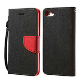 Multi-colour Flip Leather Case with Wallet and Stand for iPhone 6, 6 Plus, 6S, 6S Plus, 7, 7 Plus Black and Red / For iPhone 6 Plus, 6S Plus by Kisscase - Titanwise