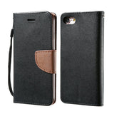 Multi-colour Flip Leather Case with Wallet and Stand for iPhone 6, 6 Plus, 6S, 6S Plus, 7, 7 Plus Black and Brown / For iPhone 6, 6s by Kisscase - Titanwise