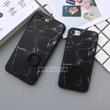 LACK Black & White Marble Ring Grip Case for iPhone 7, 7 Plus