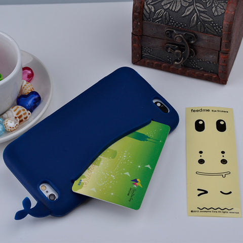 Cute Whale Storage Case for iPhone 4, 4S, 5, 5S, 5C, SE, 6, 6S, 7 Deep Blue / For iPhone 4, 4s by Titanwise - Titanwise