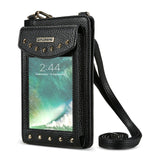 FLOVEME PU Leather Universal Mobile Phone Wallet Case and Shoulder Bag