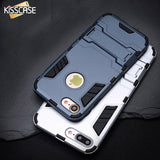 KISSCASE Armour Kick-Stand Case For iPhone 5, 5S, 5C, SE, 6, 6 Plus, 6S, 6S Plus, 7, 7 Plus, 8, 8 Plus