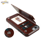KISSCASE Magnetic Flip Wallet Leather Case for iPhone 5, 5S, 5C, SE 2016, 6, 6 Plus, 6S, 6S Plus, 7, 7 Plus, 8, 8 Plus, SE 2020, X, XR, XS, XS Max, 11, 11 Pro, 11 Pro Max, 12 Mini, 12, 12 Pro, 12 Pro Max