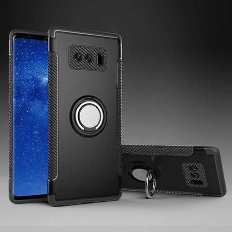 YOYO DEER Hybrid Shockproof Ring Grip Magnetic Car Holder Case For Samsung Galaxy Note 8