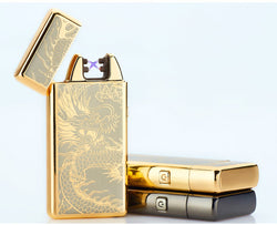 USB Rechargeable Metal Windproof Plasma Lighter with Double Arc Pulse