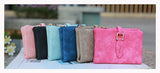 Prettyzys Compact Women's Wallet Purse with Zipper and Button Strap