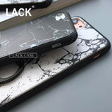 LACK Black & White Marble Ring Grip Case for iPhone 7, 7 Plus