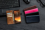 Musubo Luxury Leather Flip Wallet Case For iPhones and Samsung Galaxy Phones with Screen Protector