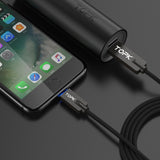TOPK LED Light Durable Nylon Braided Lightning to USB Cable For Apple Products