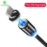 FLOVEME LED Magnetic Charging Cable For Lightning, Micro USB or USB Type C