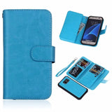 Double Flip Magnetic Leather Wallet Case For Samsung Galaxy Phones (S5, S6, S7, S8, S9, S10, Note 4, 5, 8, 9)