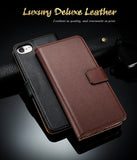 FLOVEME Deluxe Leather Flip Wallet Case For iPhone 5, 5S, 5C, SE, 6, 6 Plus, 6S, 6S Plus, 7, 7 Plus, 8, 8 Plus, X