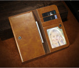 FLOVEME Luxury Business Leather Magnetic Double Flip Wallet Case for iPhone 6, 6 Plus, 6S, 6S Plus, 7, 7 Plus, 8, 8 Plus, X