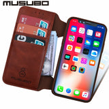 Musubo Luxury Leather Case With Detachable Flip Wallet and Screen Protector For iPhone 6, 6 Plus, 6S, 6S Plus, 7, 7 Plus, 8, 8 Plus, X, XS