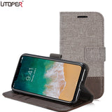 UTOPER Business Leather and Canvas Design Case for LG G5, G6, V20, V30