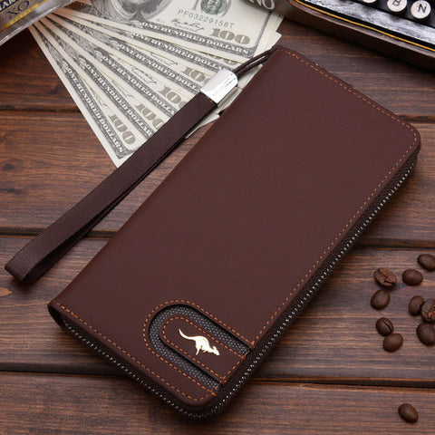 Men Coin and Card Holder Long Wallet Purse with Zipper Closure - Leather  Skin Shop