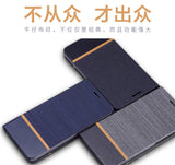 Lulumi Canvas Fabric and Leather Flip Wallet Case for Sony XA2, XA2 Ultra