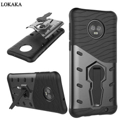 LOKAKA Armour Case with Kickstand for Motorola G6, G6 Plus
