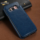 KISSCASE Magnetic Flip Wallet Leather Case for Samsung S7, S7 Edge, S8, S8 Plus, S9, S9 Plus, S10E, S10, S10 Plus, S20, S20 Plus, S20 Ultra, Note 8, Note 9, Note 10, Note 10 Plus