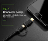 Ugreen Micro USB and USB Type C 2-in-1 Charging Cable