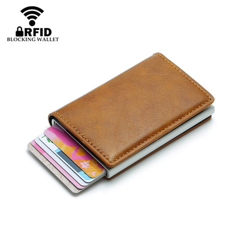 Double Aluminum RFID Blocking Protection Men ID Credit Card Holder