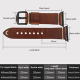 MAIKES New Design Genuine Leather Strap Band For Apple Watch Series 1, 2, 3, 4, 5 - Stainless Steel Black or Silver Buckles